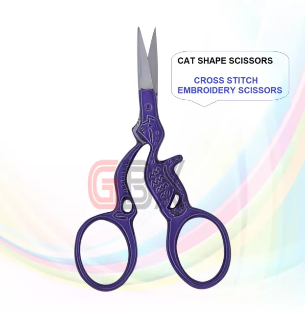 Embroidery Scissors CAT Shape scissors, Cross Stitch Stork embroidery scissors 