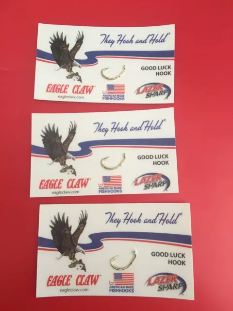 EAGLE CLAW 9146 #3/0 Card of 6 Gold Kahle Snellhook $5.32 - PicClick