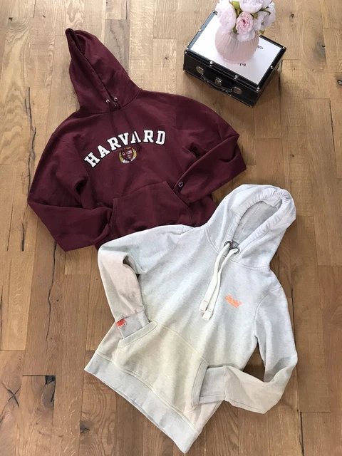 Felpa con cappuccio donna/ragazza Borgogna Champion & grigio taglia small