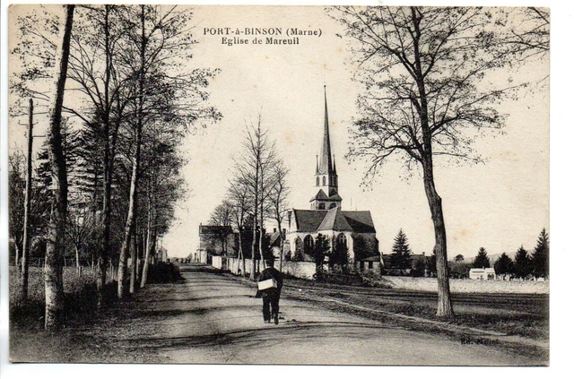 PORT A BINSON - Marne - CPA 51 - l' église de Mareuil