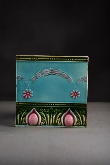 Old Vintage Collectible Rare Design Ceramic Tiles Made In Japan 1940 6"x6 NH5652