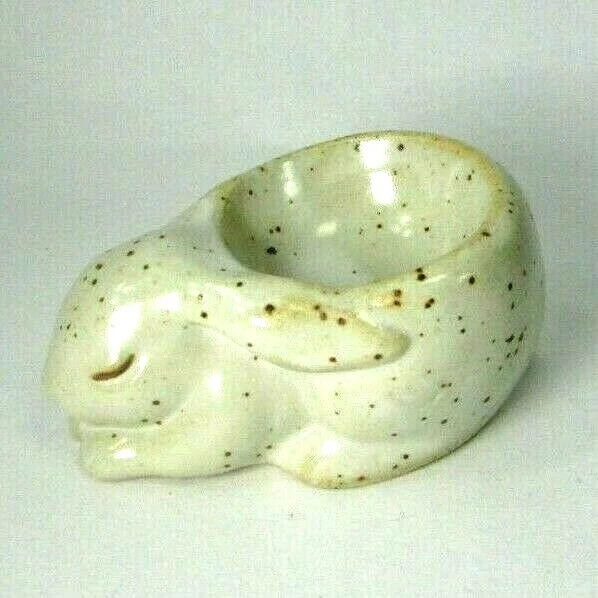 1950s VTG Vandor Import Speckled Ceramic Bunny Rabbit Egg Cup Figurine Japan MCM