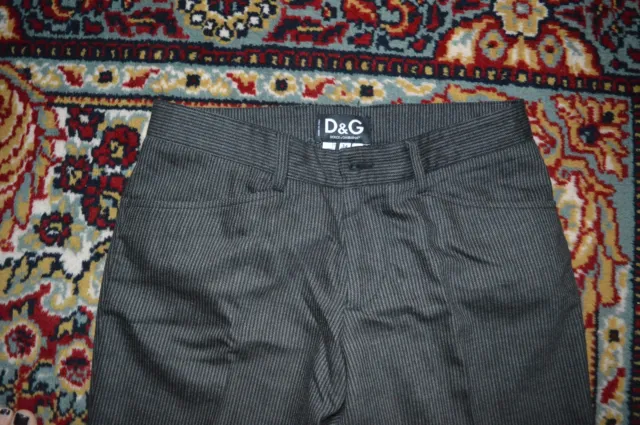 D&G By Dolce & Gabbana Women Dress Pants Wool Gray Stripes Sz-34/48 New