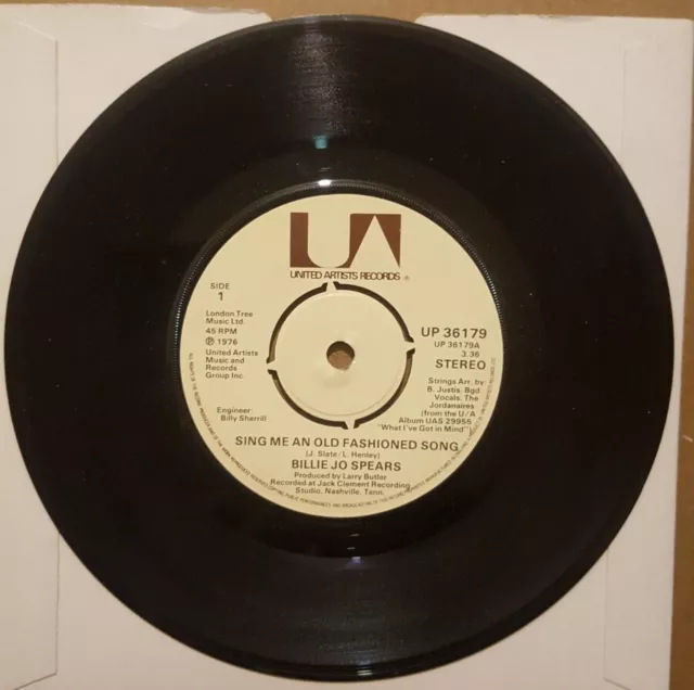 Billie Jo Spears – Sing Me An Old Fashioned Song. 7" Single. (1976)