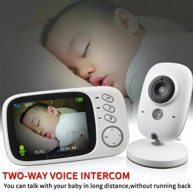 Cámara inalámbrica para bebés temperatura de visión nocturna de seguridad...