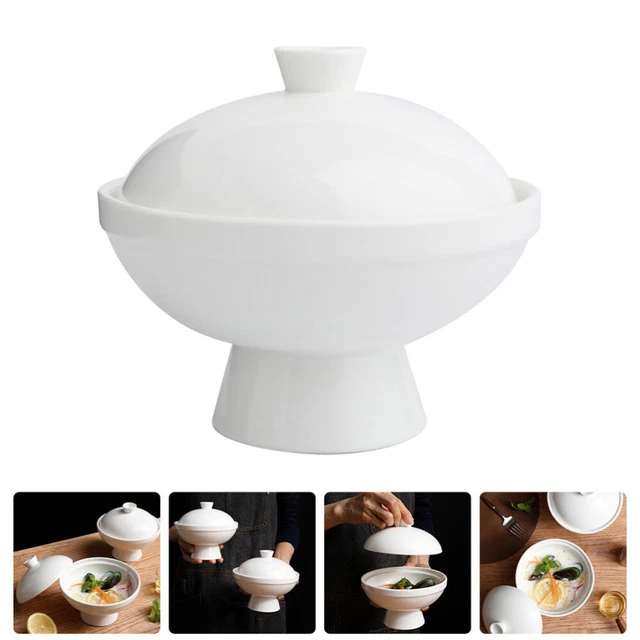 Keramik Schmortopf 600ml - Suppenschale Mit Deckel Im Asiatischen Design