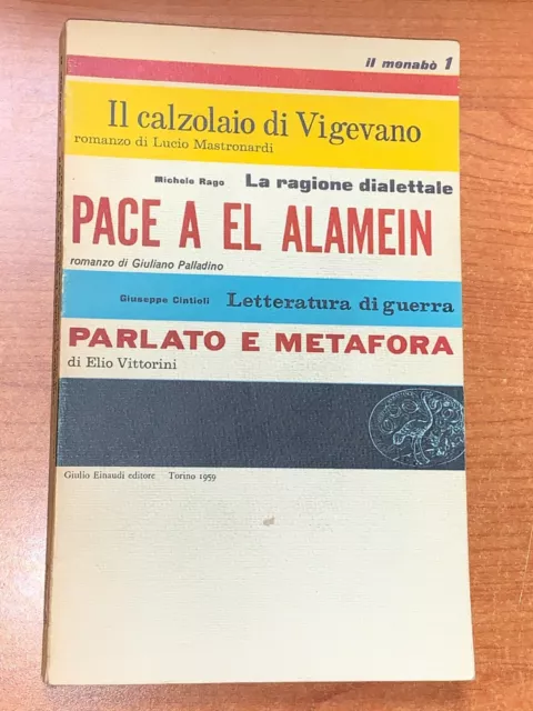 IL MENABò DI LETTERATURA 1 - DIR. ELIO VITTORINI E ITALO CAVINO -  EINAUDI, 1959