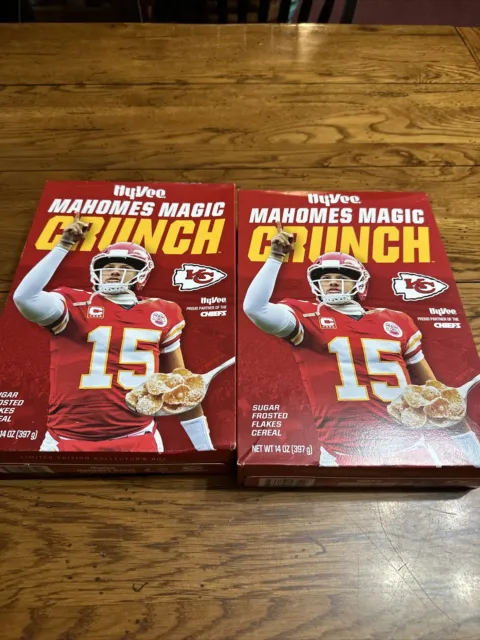 Patrick Mahomes Magic Crunch Cereal Hy-Vee Limited Edition 2 Pack Unopened