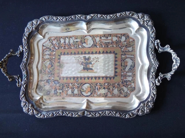 Ancien plateau décoratif en Bronze – scène antique / style XIXe – pièce de collection - Antiquités