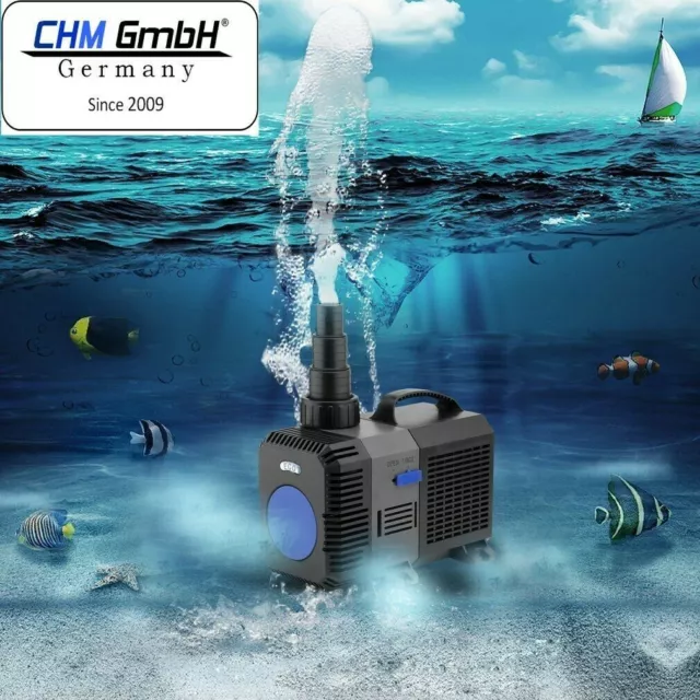 CHM GmbH Eco Bomba de Estanque 10 Vatios Cala Bomba Filtro 3000l/H Bomba Acuario