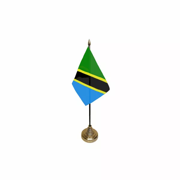 Tanzania Table Desk Flag - 10 x 15 cm National Country Hand Africa