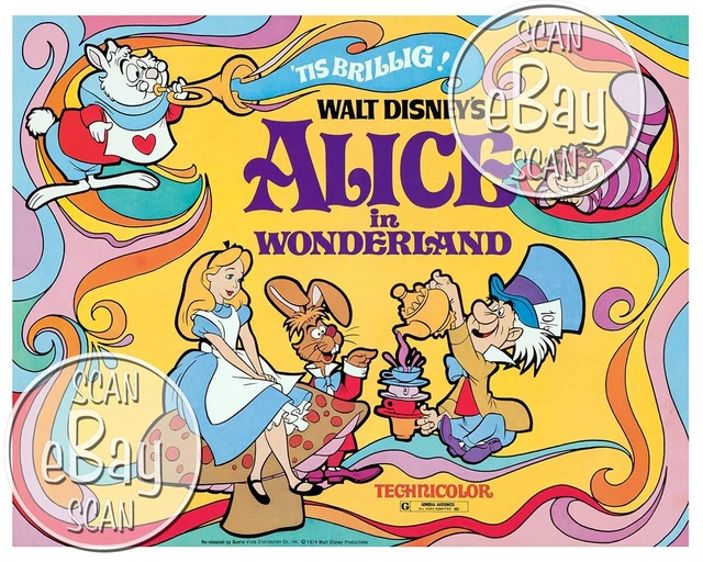 RARE! WALT DISNEY'S ALICE IN WONDERLAND Cartoon 8 X 10 Color Photo £8. ...