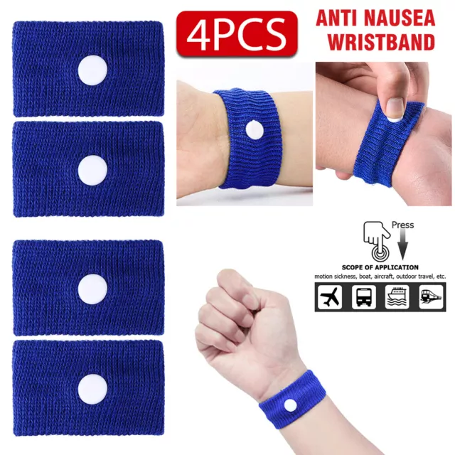 4X For Anti Nausea Wristbands Travel Motion Sea Plane Car Sea Sickness Bands AU