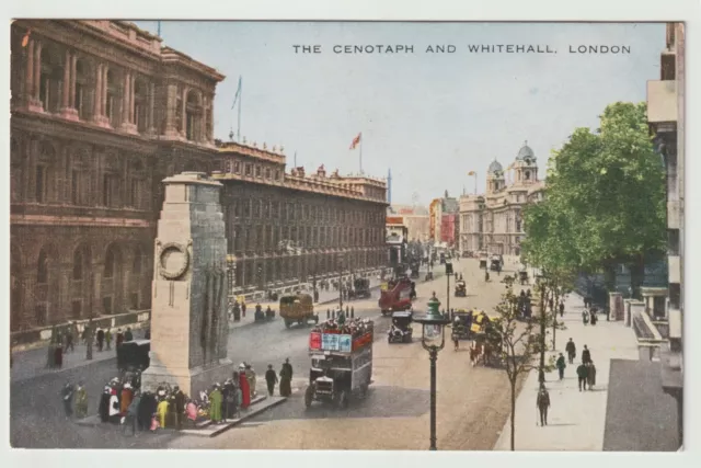 London - The Cenotaph & Whitehall c1920s Postcard 229G