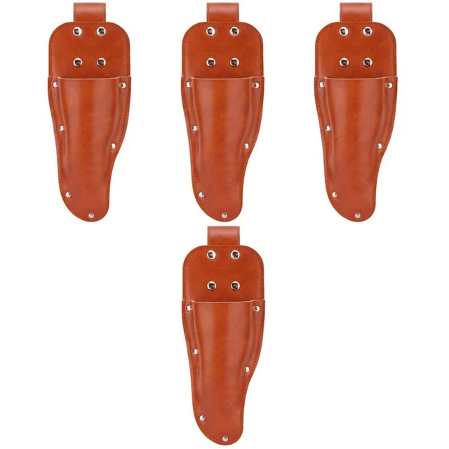 4 pz set forbici Pu fondina per una pelle light marrone