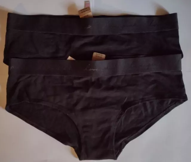 Victoria Secret PINK Hipster Bikini Underwear Panties Size XL, Black, Lot of 2