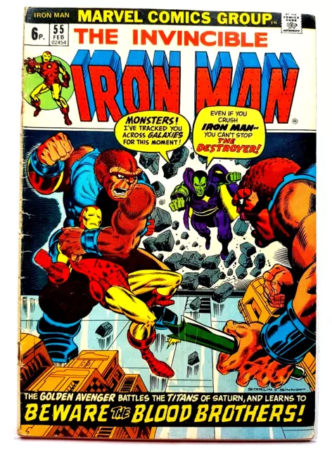 THE IRON MAN #55 (Feb.1973) comic Marvel 1st Appearance of Thanos + Drax