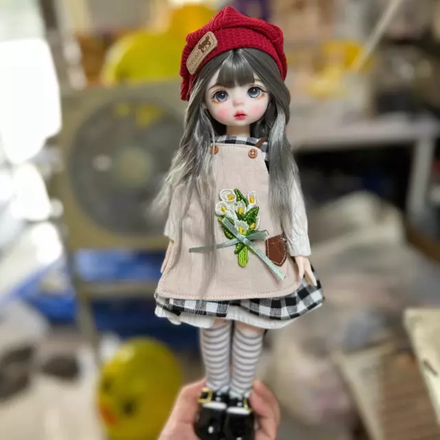 Full Set 1/6 Fashion Girl BJD Doll Ball Jointed Kids Gift Eyes Dress Makeup Toys
