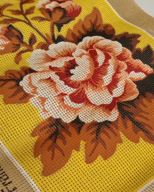 Vintage SEG de Paris Flower Tapestry Needlework Cross stitch 328.68  boho canvas