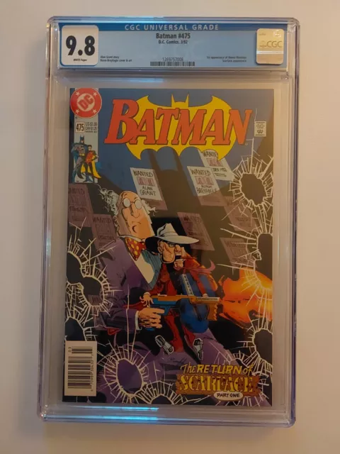 Batman 475 CGC 9.8 Newsstand white pages 1st Renee Montoya/Scarface Appearance