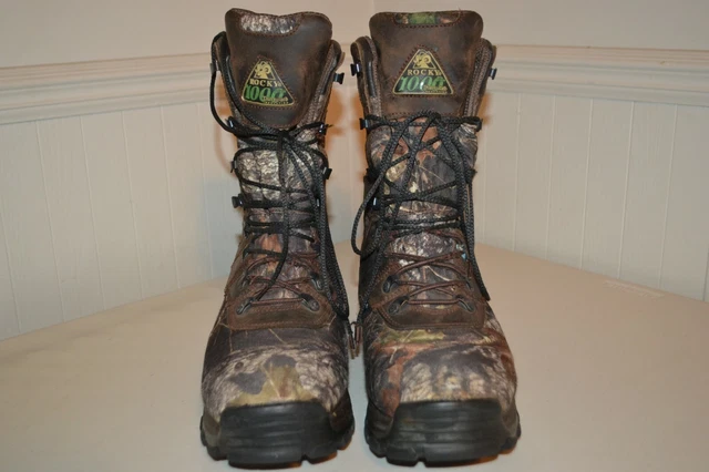 ROCKY MEN'S 1000 Thinsulate Insulation Waterproof Camo Outdoor Boots Sz