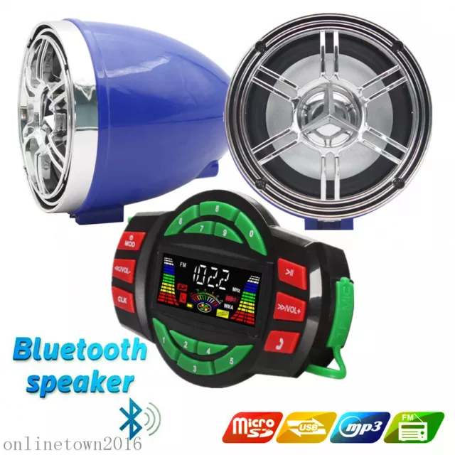 UTV ATV WAKEBOARD waterproof marine speakers Bluetooth audio Amplifier Speaker