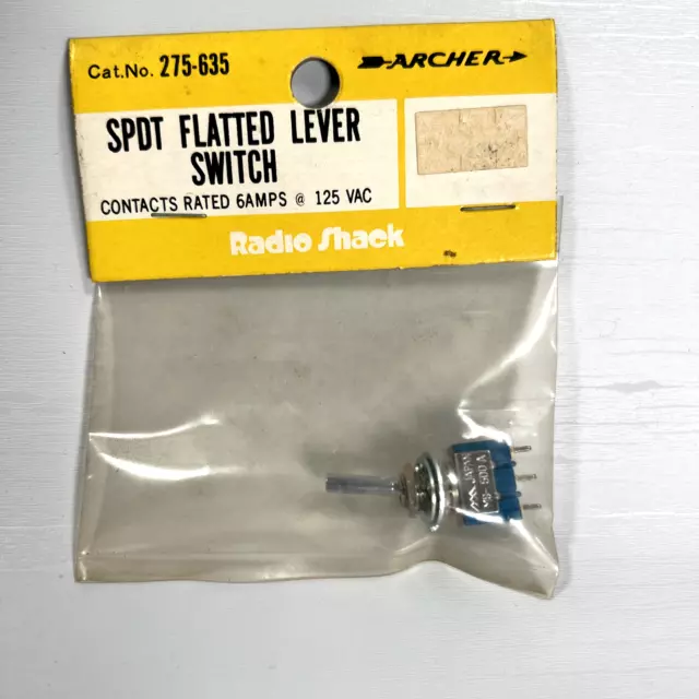 RadioShack SPDT Flatted Lever Switch 6A @ 125 VAC  #275-0635 Japan NOS