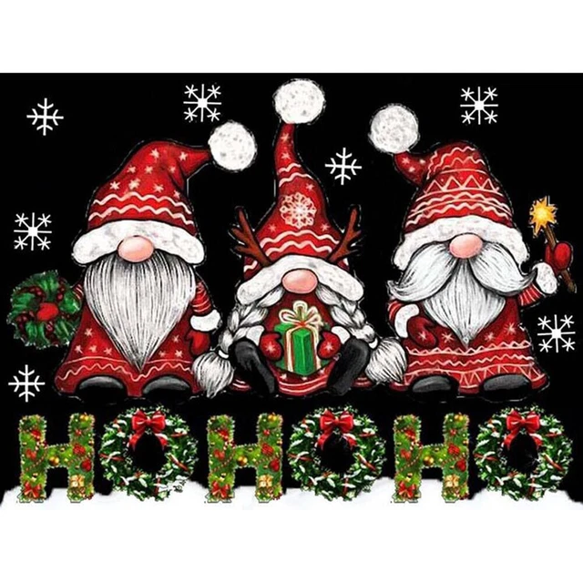 5D DIY Full Round Drill Diamond Painting Kit Christmas Dwarf Wall Art Craft Gift