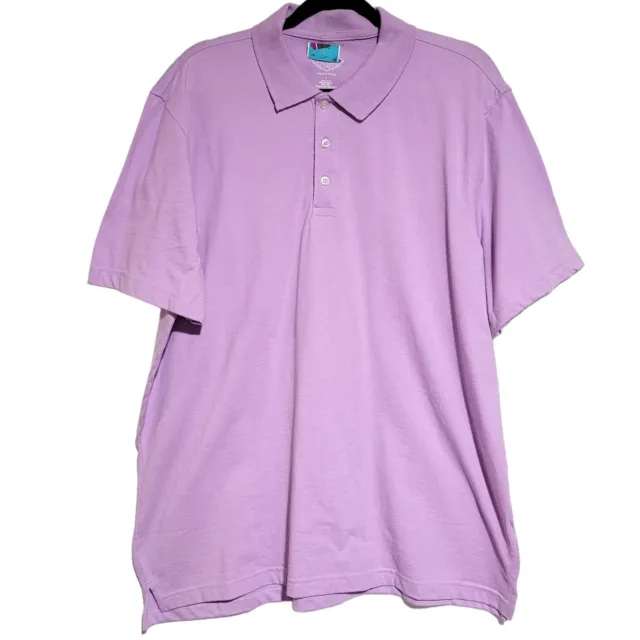 St. John's Bay Classic Fit Short Sleeve Legacy Polo Shirt Purple Men's Large