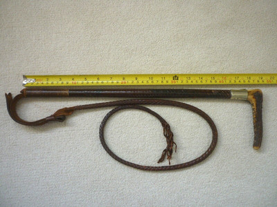 SILVER con colletto Antler FRUSTINO CON INTRECCIO IN PELLE NERA 