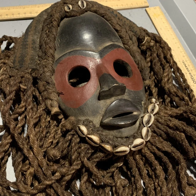 Dan Mask with Cowries and Rope Beard African mask great size OFFERS #7 6