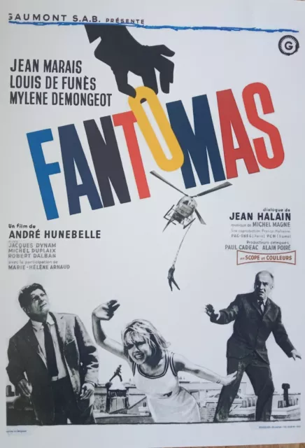 Affiche du film "Fantomas" avec Louis De Funes -  29,7 x 42 cm