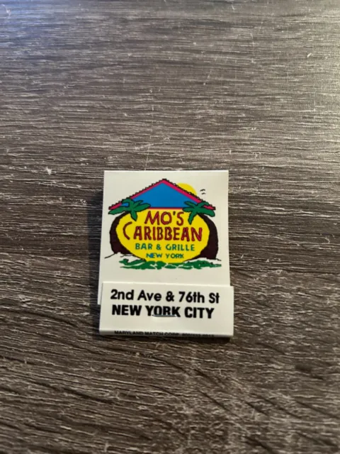 MO'S CARIBBEAN Bar & Grill - 2nd ave New York City Restaurant  Matchbook FULL NM