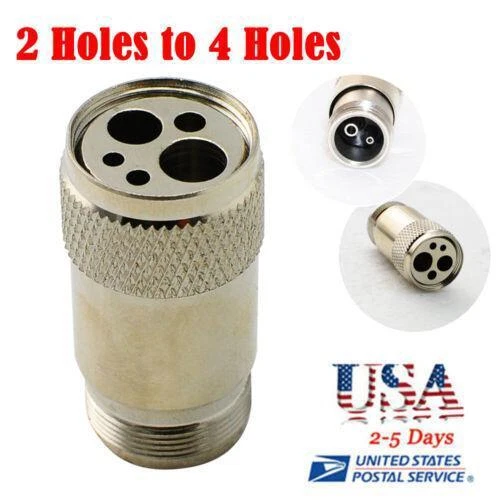 Dental High Fast Speed Handpiece Tubing Adapter Changer 2 Hole to 4 Hole FDA
