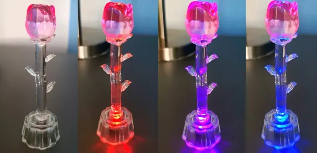 Light Up Color Changing Glass Rose