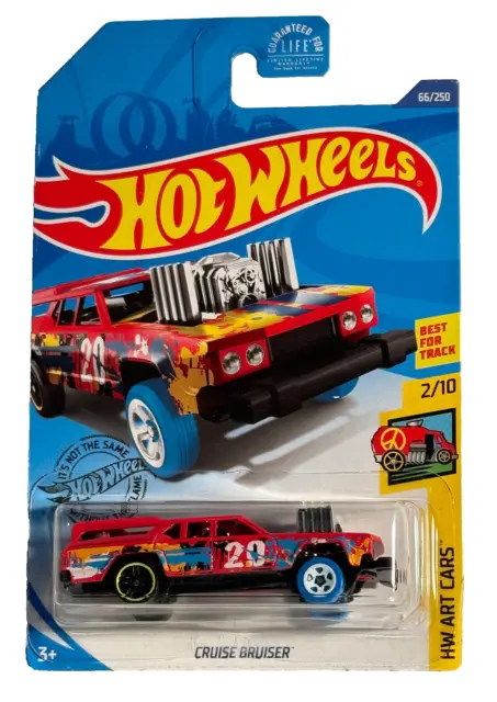 2020 Hot Wheels #66 HW Art Cars 2/10 CRUISE BRUISER rouge avec Pr5- 5 roues à rayons