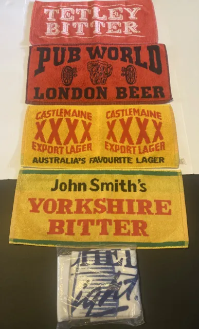 Vintage collector Beer Bitter Pub Bar Towels  London Australia Yorkshire tetley
