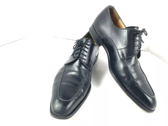 Magnanni Basilio Mens Shoes Black 10.5 M Leather Apron Toe Lace Up Dress Oxford