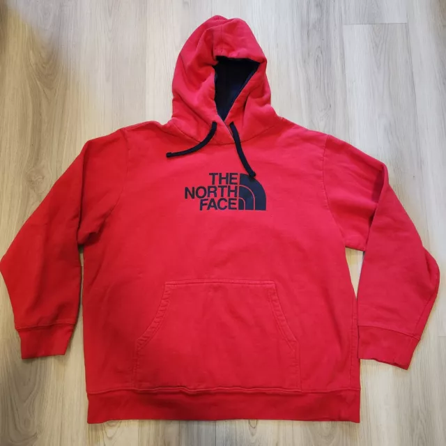 The North Face Hoodie Mens XL Red Heavyweight Hooded Sweatshirt TNF XL