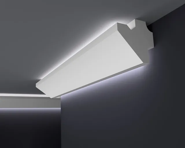 10m LED Stuckleisten Lichtvoutenprofil indirekte Deckenbeleuchtung Hartschaum