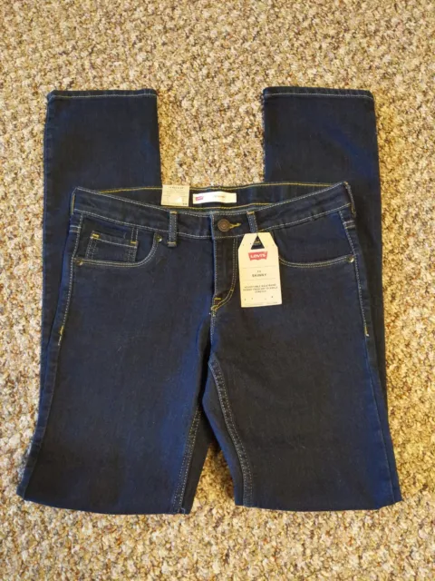 Levis 711 Skinny Jeans Youth Girls Size 14 Regular Dark Wash Denim No Holes