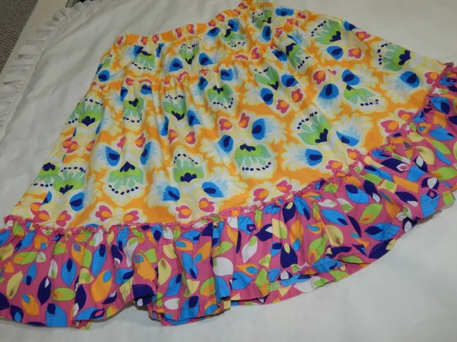 Hanna Andersson Girls size 140=10 Years Bright EASTER Ruffle Floral Spring Skirt