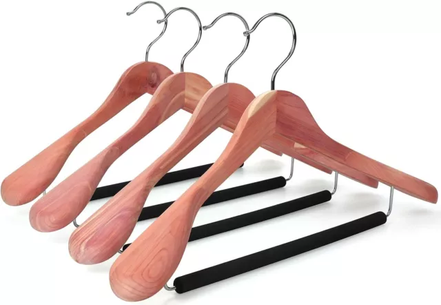 Unfinished American Red Cedar Wood Coat Suit Hangers, Luxury Wooden