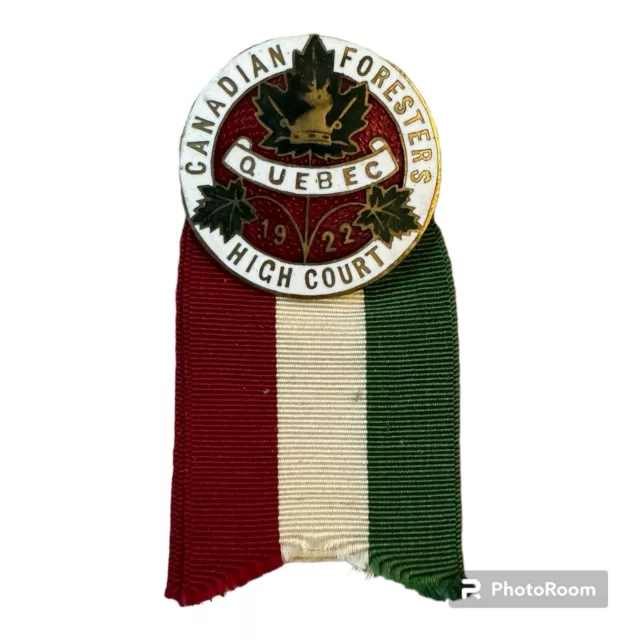 Vintage Canadian Order Foresters Medal 1922 Catholic Quebec Badge
