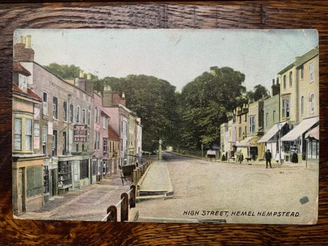 1916 Shop Fronts Postcard The High Street Hemel Hempstead Hertfordshire