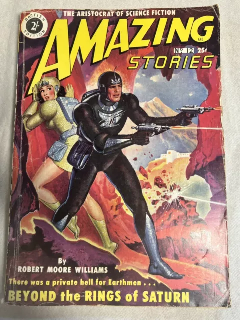 AMAZING STORIES Science Fiction Magazine No. 12  Vintage 1950s British Edition