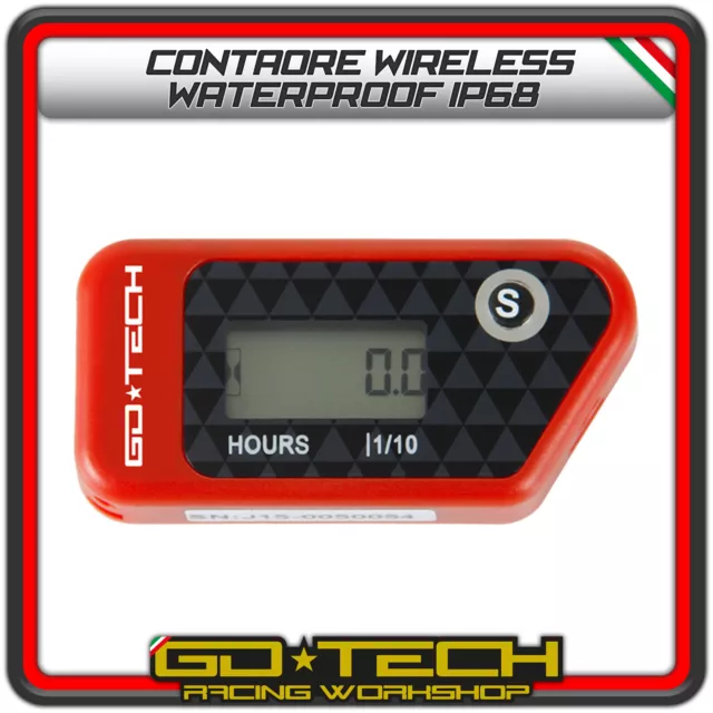 CONTA ORE MOTO CROSS CONTAORE Rosso ENDURO MOTARD DIGITALE WIRELESS SENZA FILI