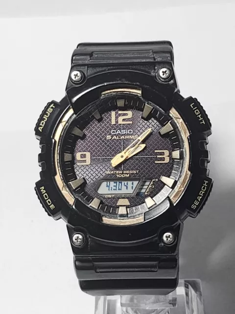 CASIO Illuminator 5208 AQ-S810W Black/Gold Alarm Tone Men's Watch