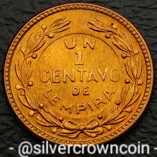 Honduras 1 Un Centavo de Lempira 1957. KM#77.2. Bronze One Cent coin. H