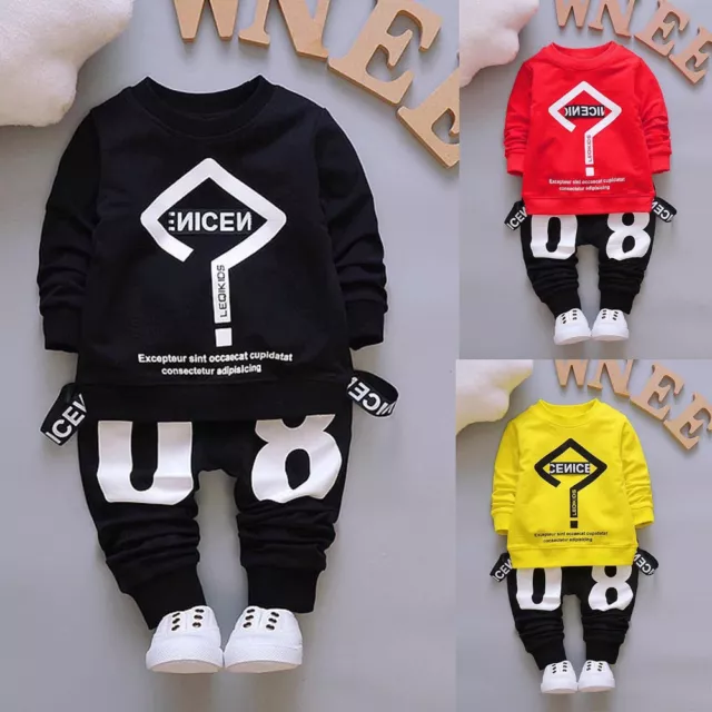Kids Infant Baby Boys Outfits T-shirt Tops+Long Pants Tracksuit Clothes 2PCS/Set
